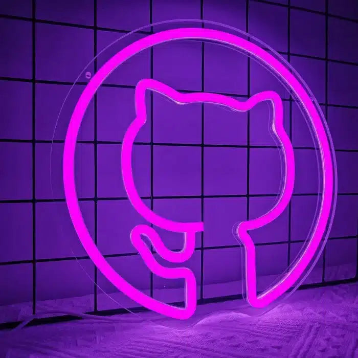 GitHub Logo Neon Sign LED Light