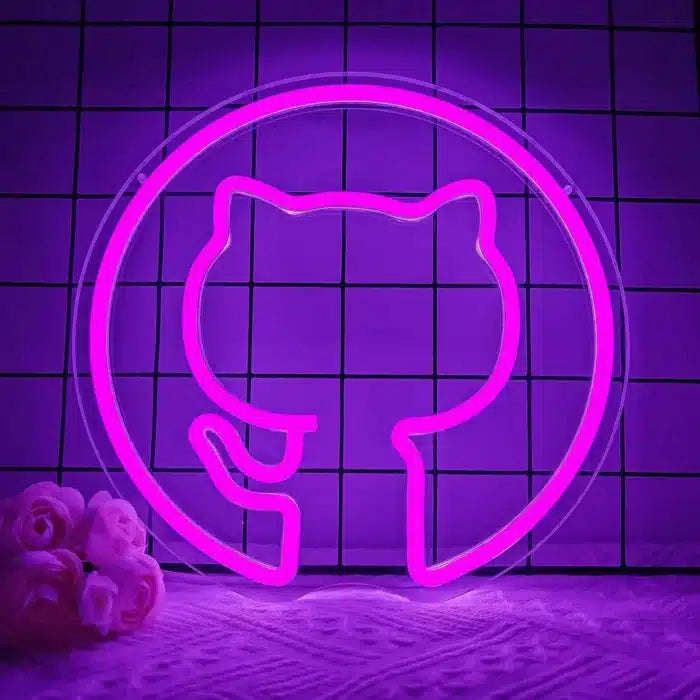 GitHub Logo Neon Sign LED Light