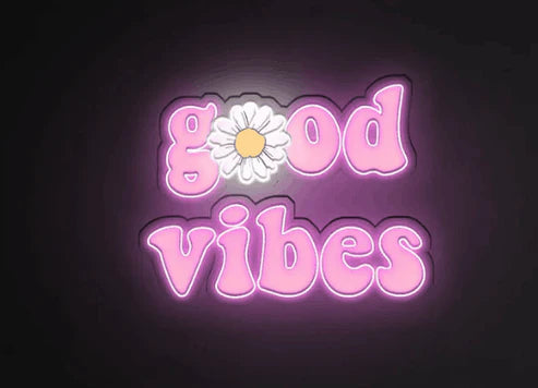 Good Vibes LED Neon Sign With UV Printed