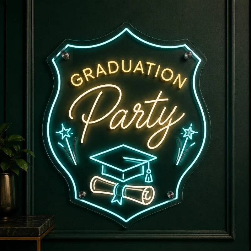 Graduation Badge Party Neon Sign