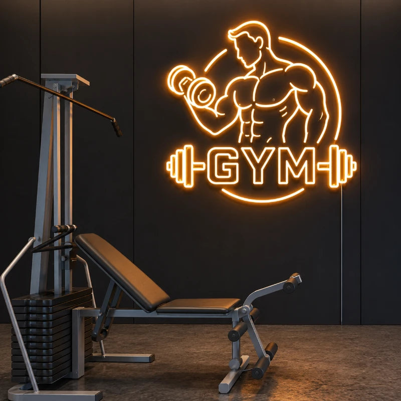Gym Or Muscle LED Wall Decor