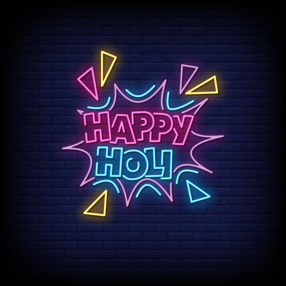 Happy Holi Neon Signs Style Text Light