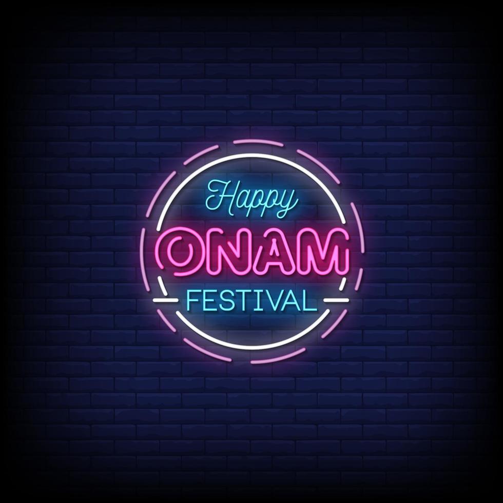 Happy Onam Festival Neon Signs