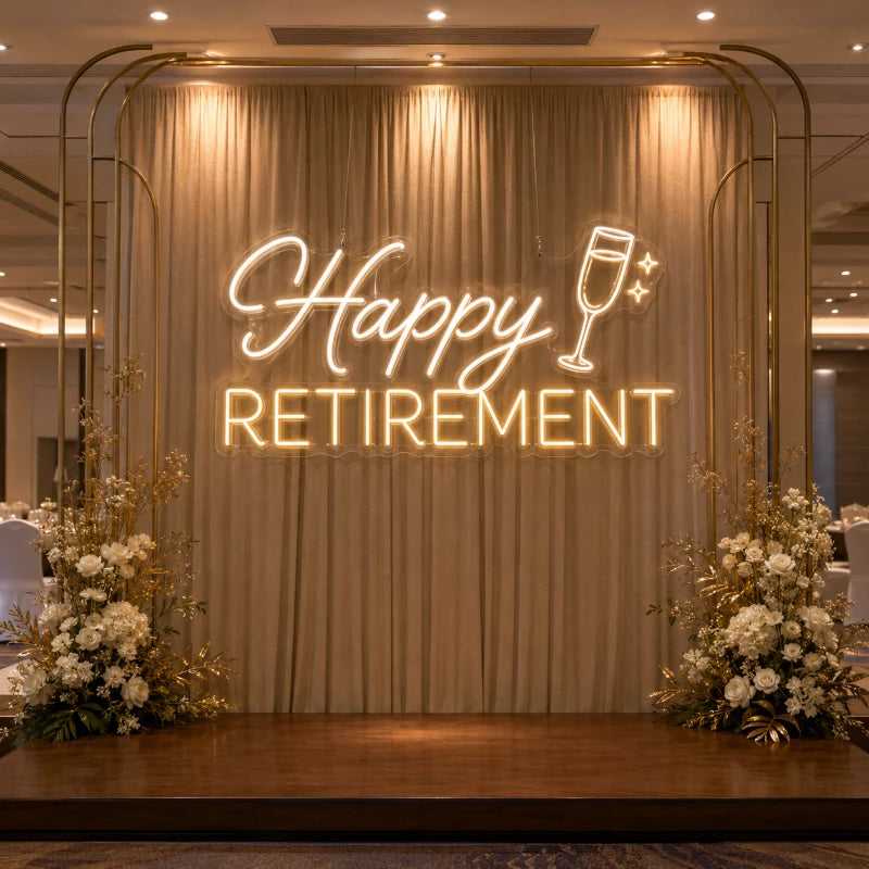 Happy Retirement Ceremony Neon Board