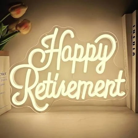 Happy Retirement Neon Text Sign