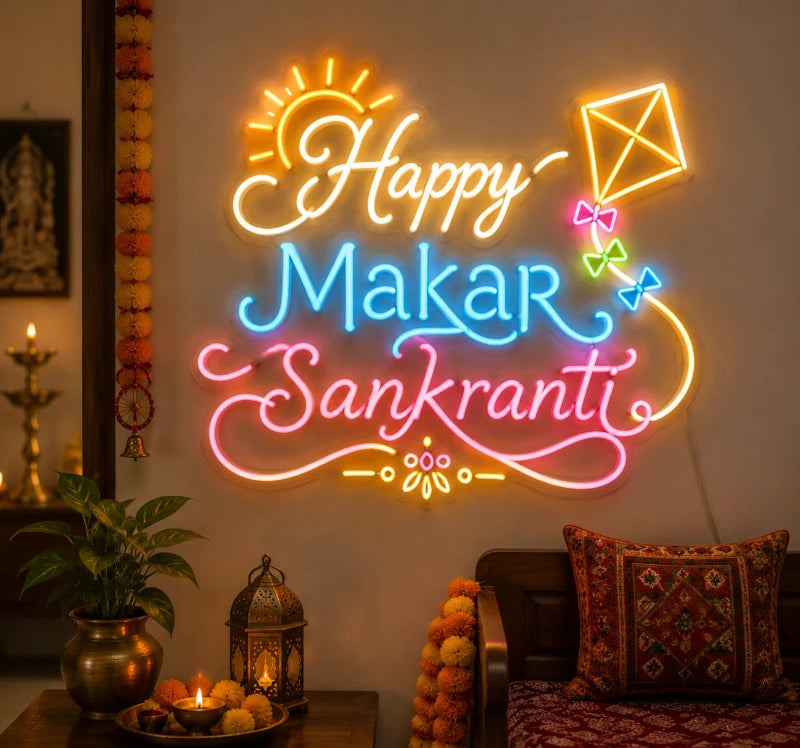 Happy Makar Sankranti LED Neon