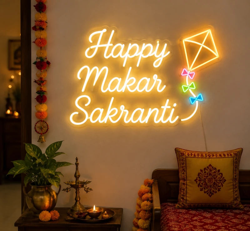 Happy Makar Sankranti Neon LED Sign