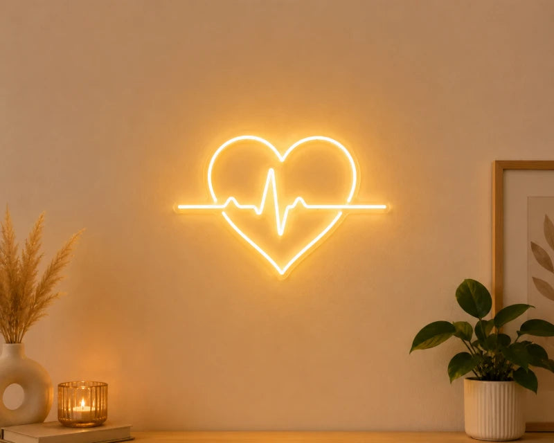 Heartbeat EKG Line Neon Sign For Couple Room