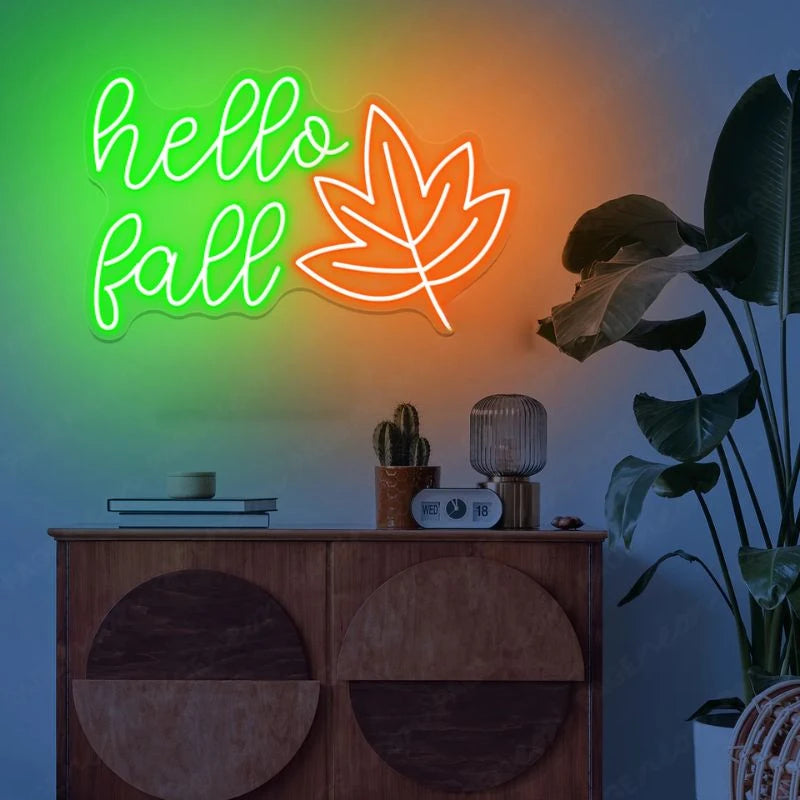 Hello Fall LED Neon Sign Decor