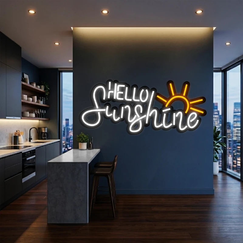 Hello Sunshine LED Metal Wall Art