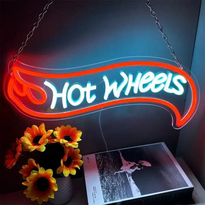 Hot Wheels Logo Neon Sign LED Light
