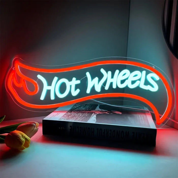 Hot Wheels Logo Neon Sign LED Light