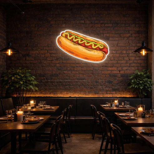 Hot Dog Neon Wall Light