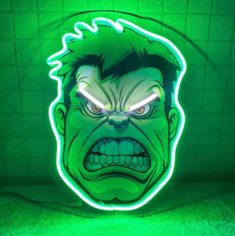 Hulk Face UV Printed LED Neon Light