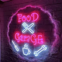 LED Logo Open Sign for Café