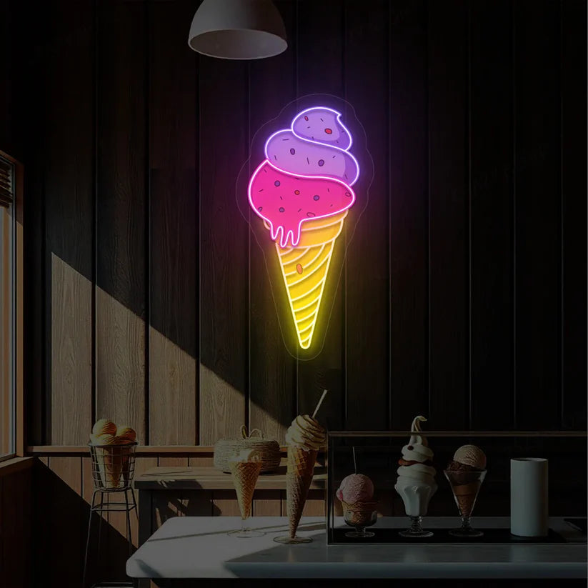 Ice Cream Artwork Ethnic Restaurant Neon Signs