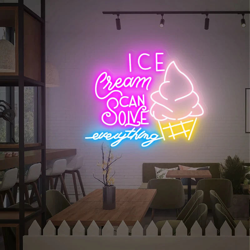 Ice Cream Solves Everything LED Neon Sign