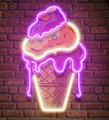 Ice Cream UV Print Neon Sign