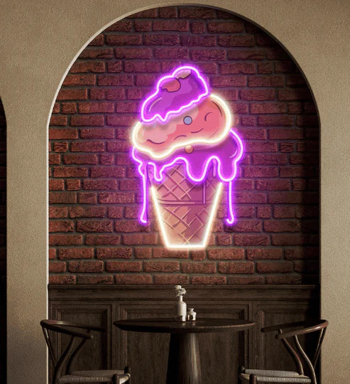 Ice Cream UV Print Neon Sign
