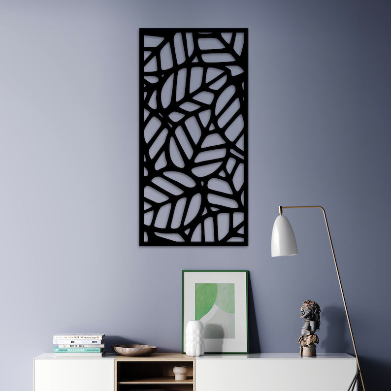 Wooden Leaf Rectangle Wall Art