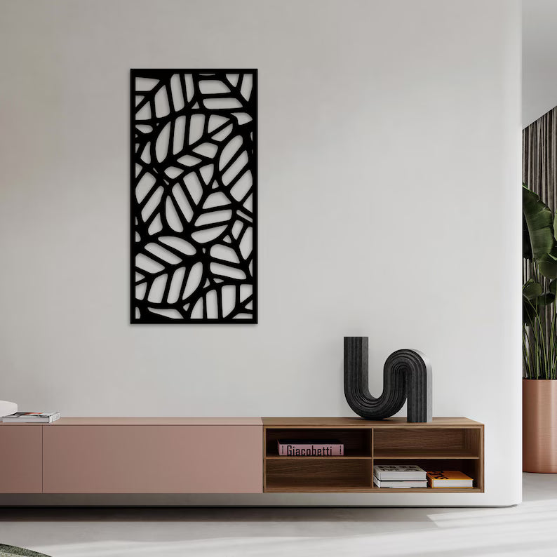 Wooden Leaf Rectangle Wall Art