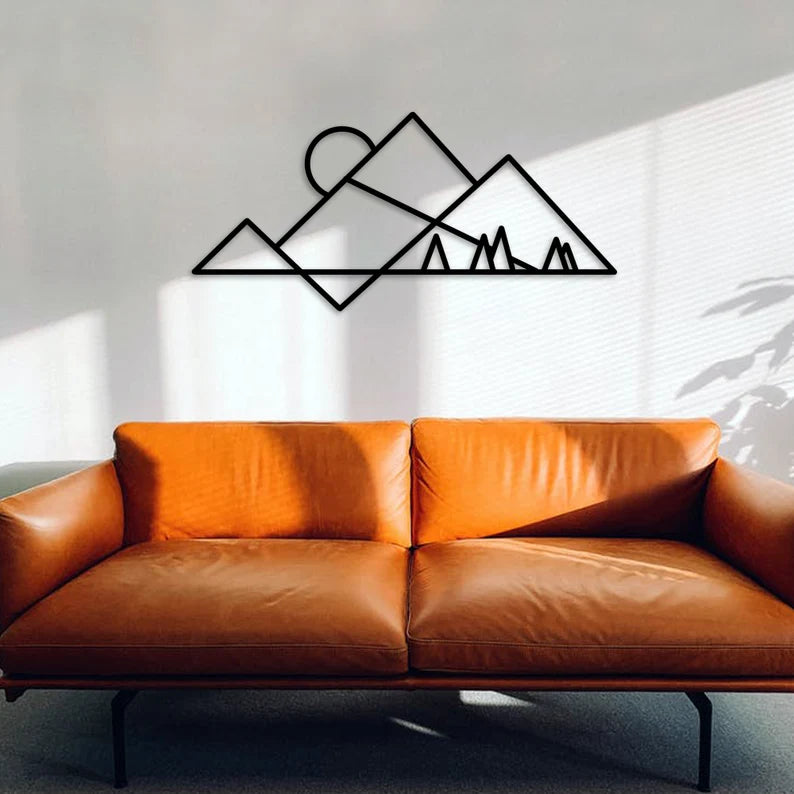 Geometric Mountain Wooden Wall Art