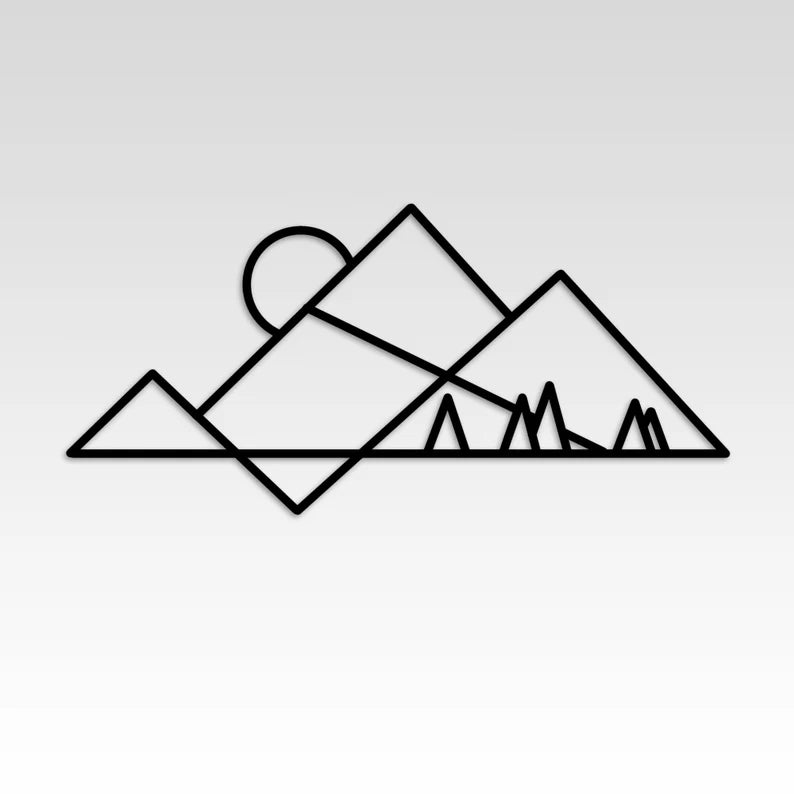 Geometric Mountain Wooden Wall Art