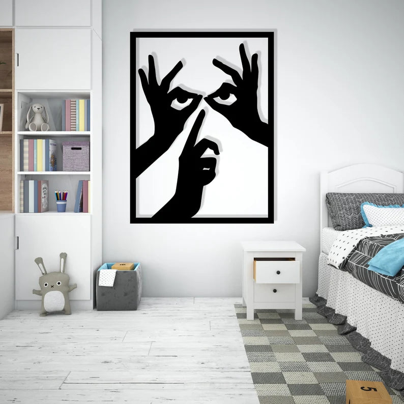 Large Hands Wooden wall art abstract room decor