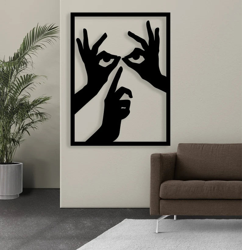 Large Hands Wooden wall art abstract room decor