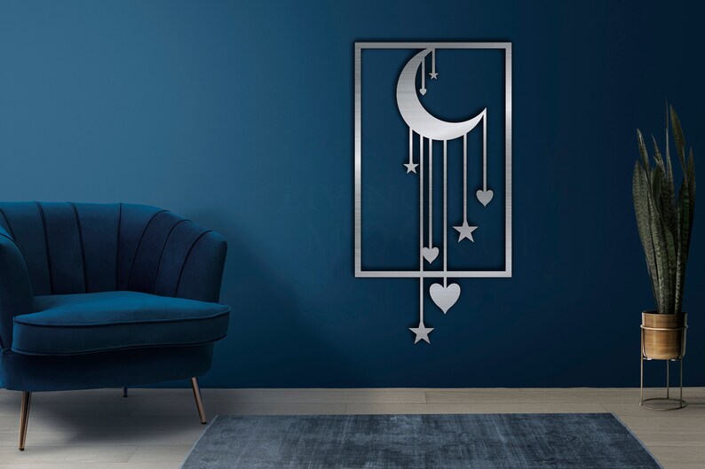 Moon and Stars Wood Wall Art