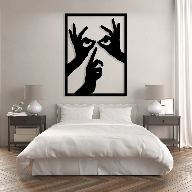 Large Hands Wooden wall art abstract room decor