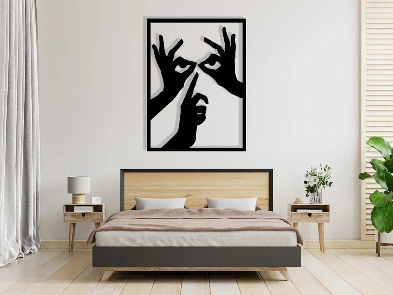 Large Hands Wooden wall art abstract room decor