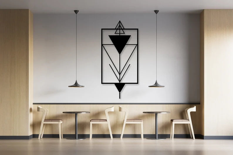 Triangle Stylish Linear Geometric Wooden Wall Art
