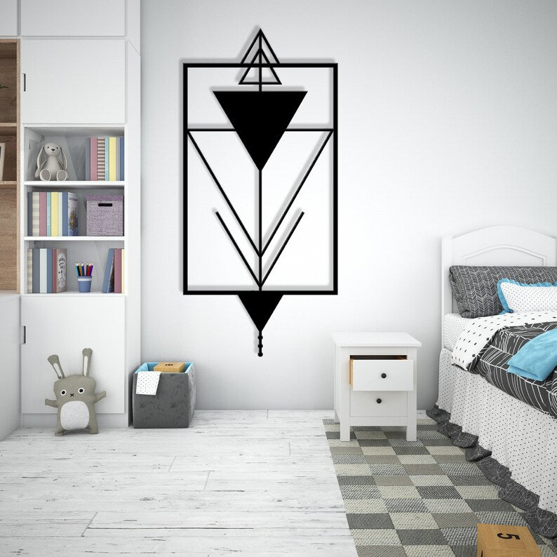 Triangle Stylish Linear Geometric Wooden Wall Art