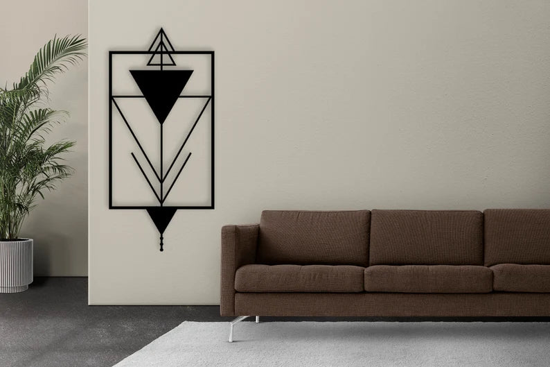 Triangle Stylish Linear Geometric Wooden Wall Art