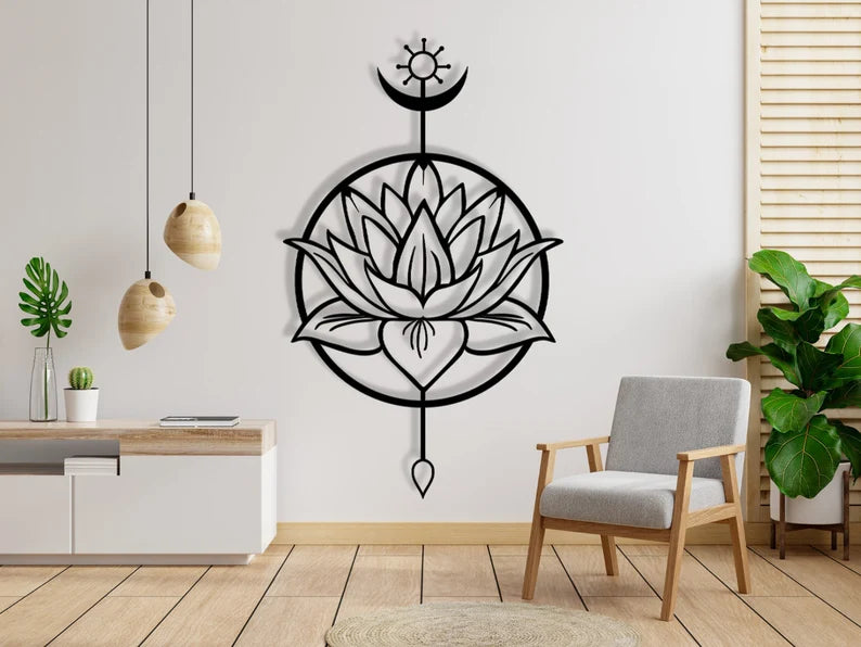 Lotus Mandala Wooden Wall Decor