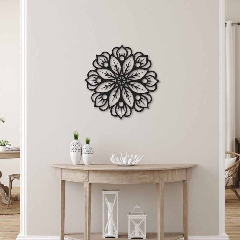 Enhance Dining Area with Beautiful Mandala Wood Wall