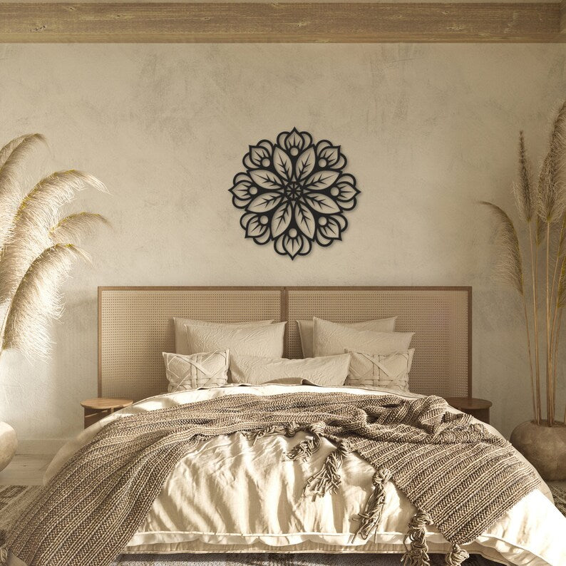 Enhance Dining Area with Beautiful Mandala Wood Wall