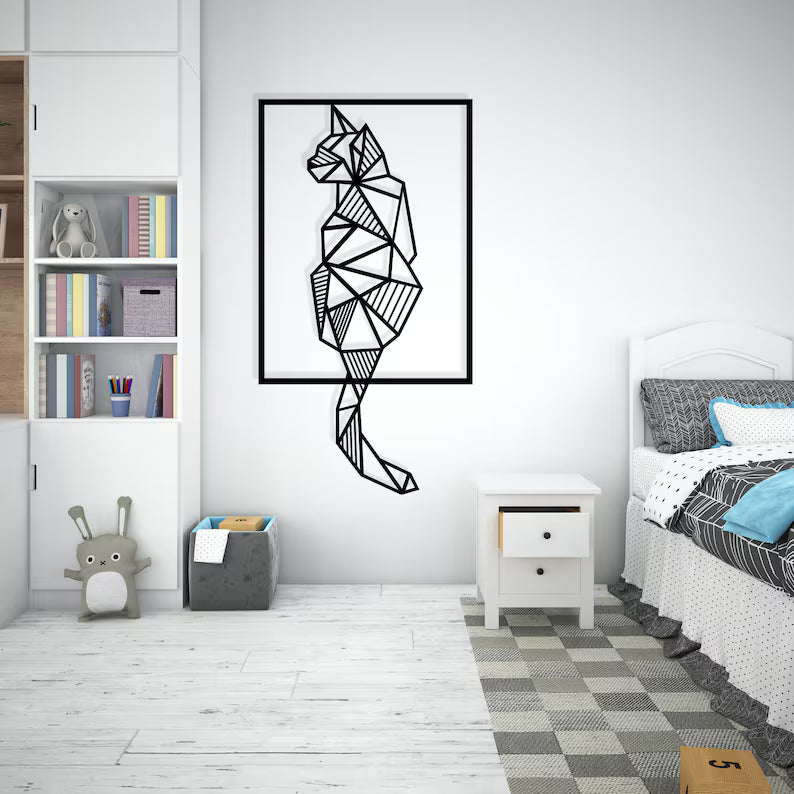 Cat Decor Wooden Wall art