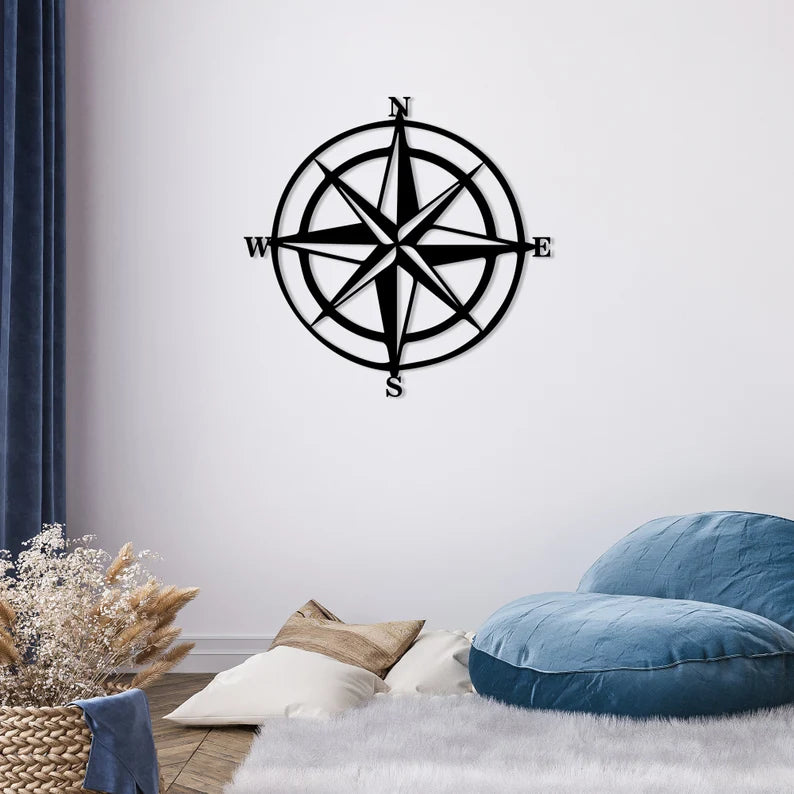 Classic Compass Wooden Wall Decor