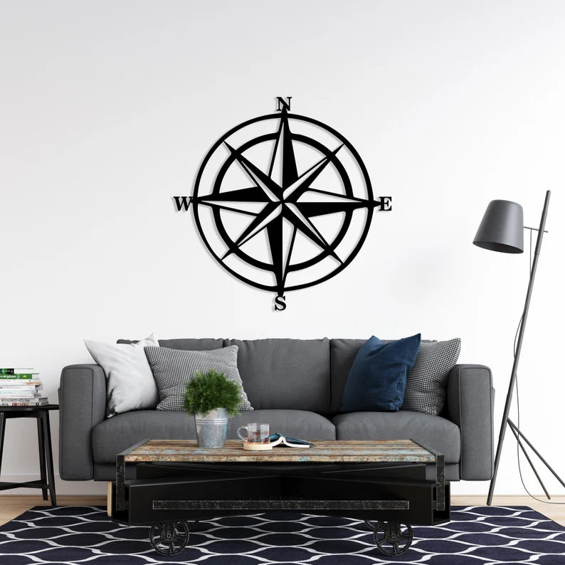 Classic Compass Wooden Wall Decor