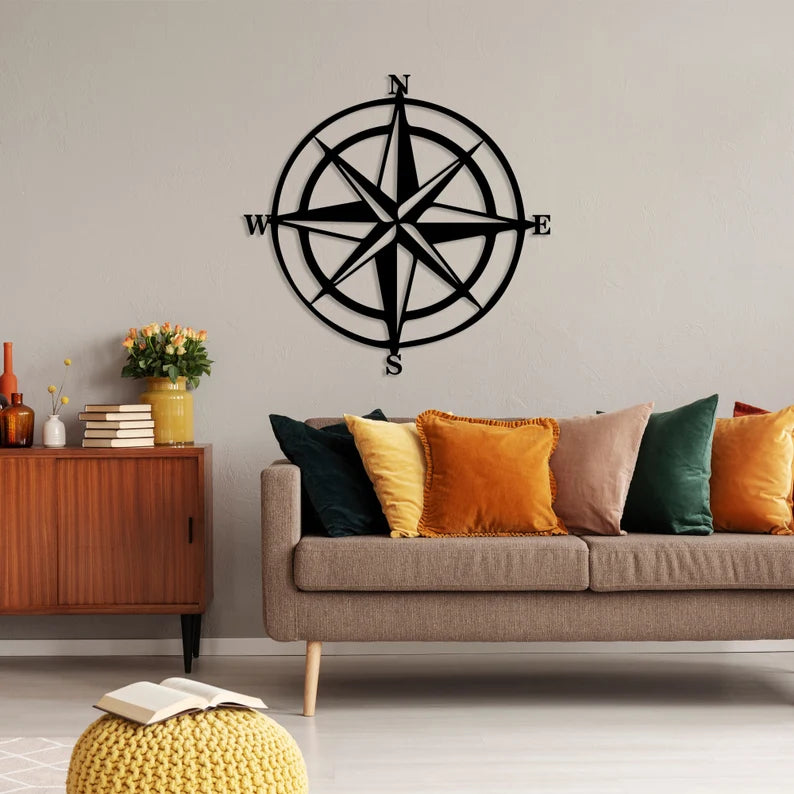 Classic Compass Wooden Wall Decor