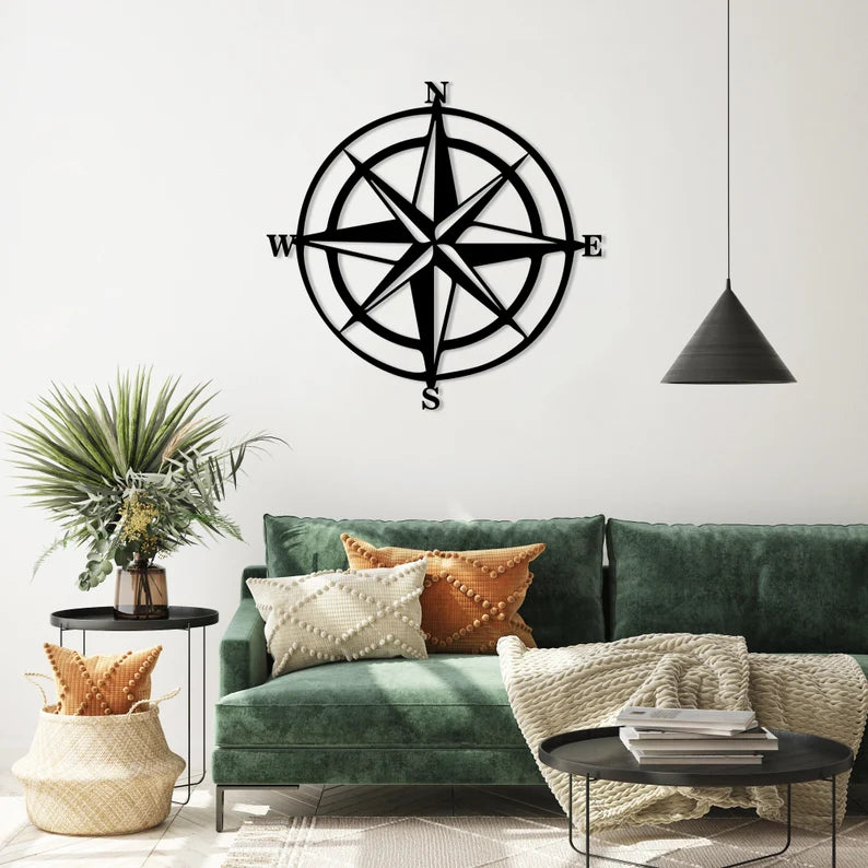 Classic Compass Wooden Wall Decor