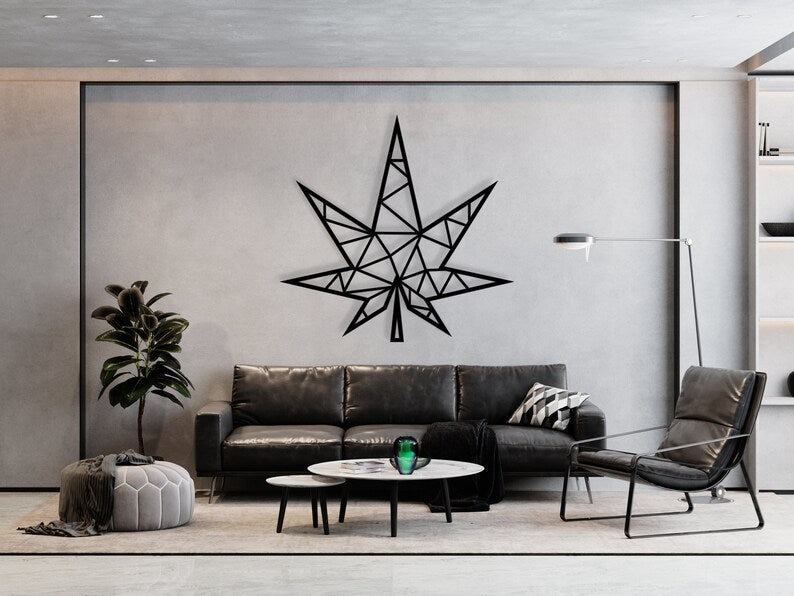 Cannabis wooden wall art