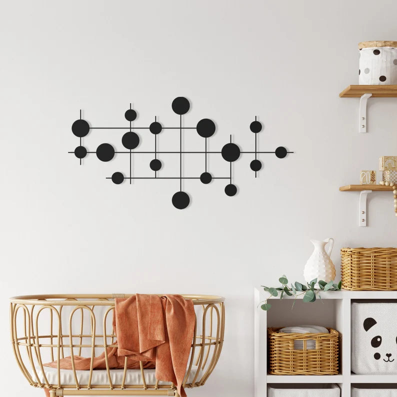 Geometric Wooden Circles Wall Decor: Modern Abstract Art