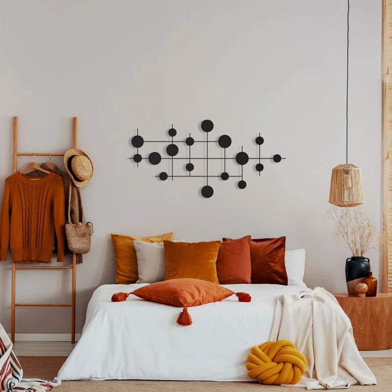 Geometric Wooden Circles Wall Decor: Modern Abstract Art