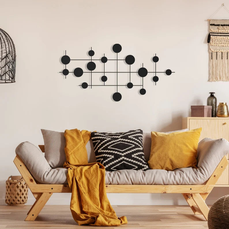 Geometric Wooden Circles Wall Decor: Modern Abstract Art