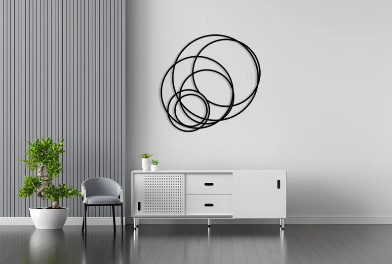 Black Circular Abstract Wall Decor