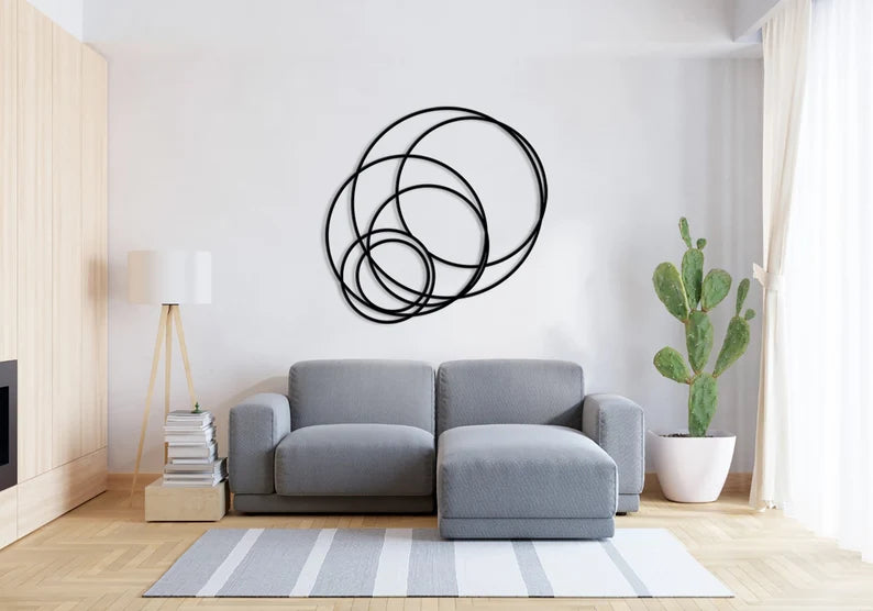 Black Circular Abstract Wall Decor