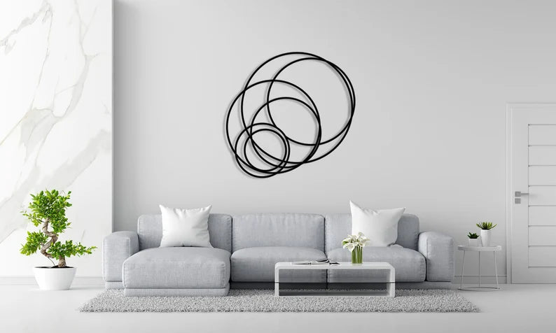 Black Circular Abstract Wall Decor